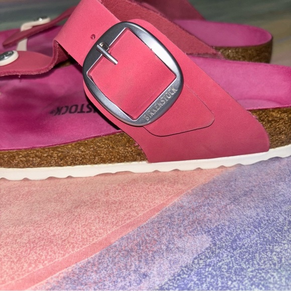 Birkenstock Gizeh Big Buckle Fuchsia Tulip Nubuck women’s size 9 - Picture 6 of 11